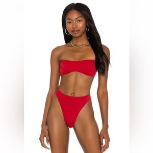Norma Kamali x Revolve Sunglasses Bikini Top & Luca Bikini Bottom in Red